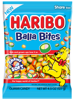 Haribo Balla Bites Peg Bag 4.5oz 12ct